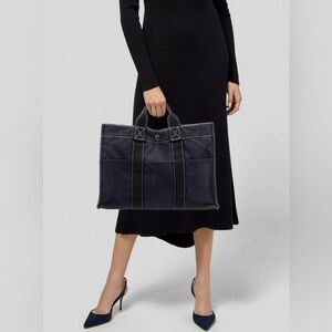 HERMES Deauville MM Tote Bag Canvas Black